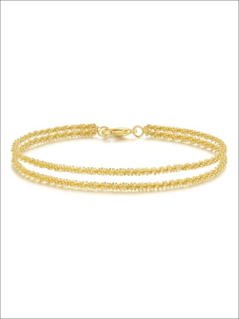14k Gold Plated Double Layer Starlight Adjustable Bracelet Women Chain